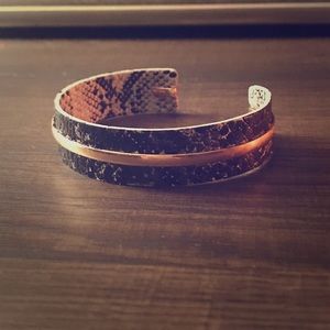 Snake print cuff bracelet